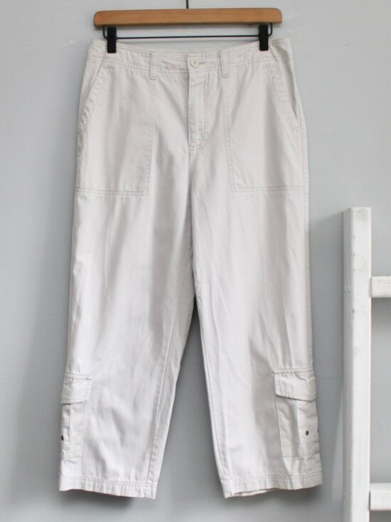 Havana Jack'S Cafe Pants - Havana Jack's Club Vintage Y2K Tan Cream Cargo Cropped High-Rise Pants Size 8
